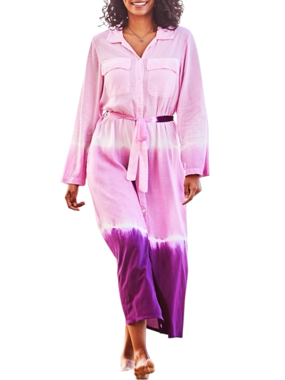 April Cornell Tahiti Ombre Maxi Shirtdress